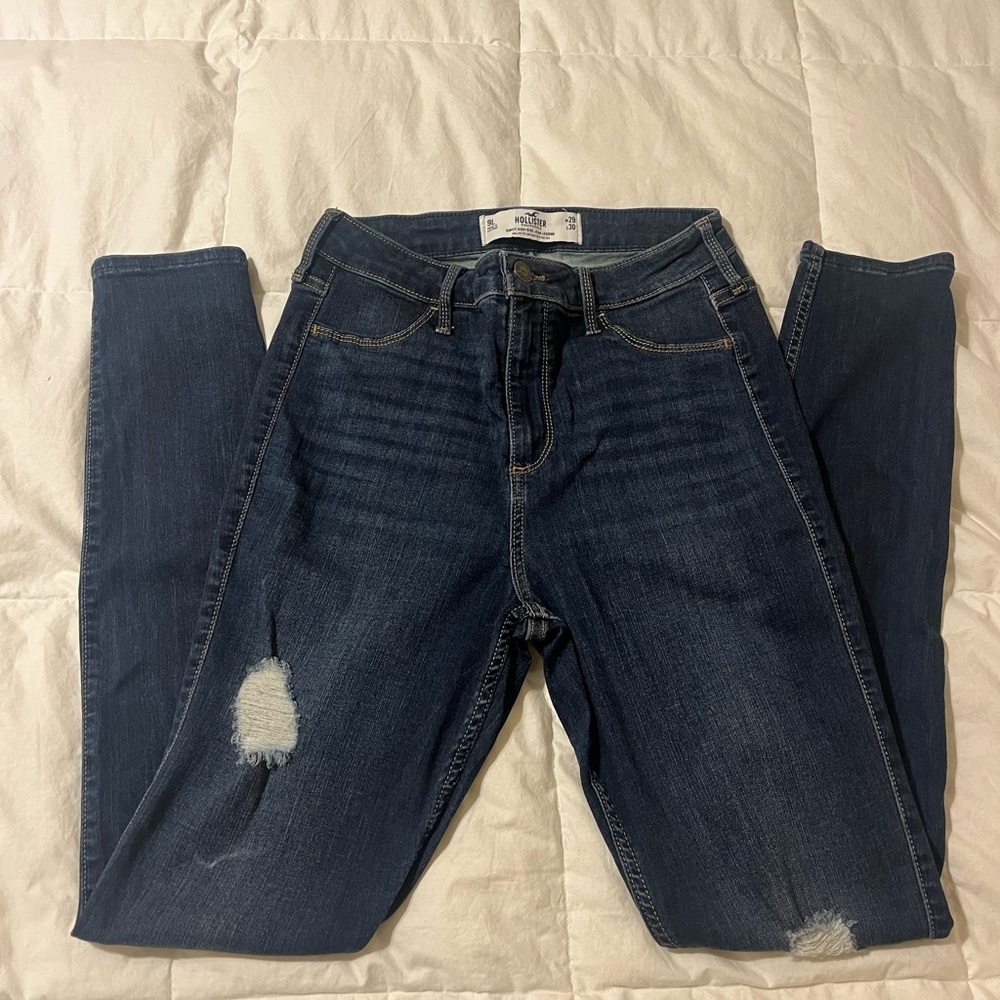 New Hollister curvy high-rise Jean legging advanced stretch Distressed 9L